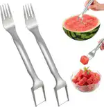 2025 Dual-Head Watermelon Fork Slicer – 2-in-1 Stainless Steel Cutter & Fork for Easy, Fun Melon Serving