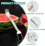 2025 Dual-Head Watermelon Fork Slicer – 2-in-1 Stainless Steel Cutter & Fork for Easy, Fun Melon Serving - Image 2