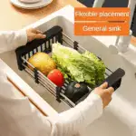 Stainless Steel Retractable Dish Drying Rack – Rust-Resistant, Space-Saving Sink Organizer for Efficient Kitchen Storage - Image 2