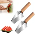 Tri-blade watermelon slicer with wood handle - Image 8