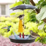 Hanging Umbrella Girl Bird Feeder Garden Decor - Image 3