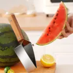 Tri-blade watermelon slicer with wood handle - Image 2