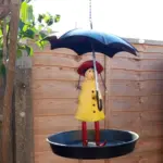 Hanging Umbrella Girl Bird Feeder Garden Decor - Image 2