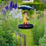 Hanging Umbrella Girl Bird Feeder Garden Decor - Image 5