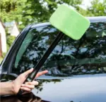 Car Window Cleaner Kit – Extendable Glass Wiper with Washable Microfiber Pads