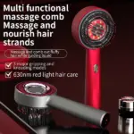 3-in-1 Electric Hair Growth Massage Comb – Red Light Scalp Brush with Vibration & Oil Applicator