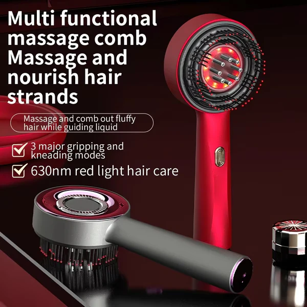 1 3-in-1 Electric Hair Growth Massage Comb – Red Light Scalp Brush with Vibration & Oil Applicator - Image 1