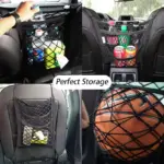 Car Seat Storage Net Organizer – Stretchable Barrier for Extra Storage - Image 3