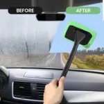 Car Window Cleaner Kit – Extendable Glass Wiper with Washable Microfiber Pads - Image 2