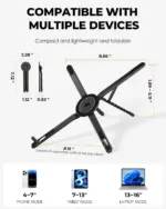 3-in-1 Magnetic Aluminum Stand – Foldable Laptop, Tablet & Phone Desk Stand - Image 2