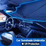 Car Windshield Sun Shade Umbrella – Foldable UV Protection Cover with 360° Adjustable Handle - Image 3