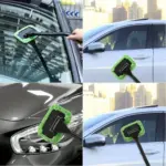 Car Window Cleaner Kit – Extendable Glass Wiper with Washable Microfiber Pads - Image 3