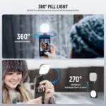 Magnetic Selfie Light for MagSafe iPhone – Rechargeable LED Fill Light with Mirror & Adjustable Color Modes - Image 6
