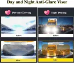 2-in-1 Car Sun Visor Anti-Glare Extender – Day & Night Driving Eye Protection Shield - Image 8