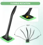 Car Window Cleaner Kit – Extendable Glass Wiper with Washable Microfiber Pads - Image 9