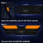 Car Windshield Sun Shade Umbrella – Foldable UV Protection Cover with 360° Adjustable Handle - Image 9