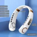 5-Speed Wearable Neck Fan with LED Light – Hands-Free Personal Cooling Fan